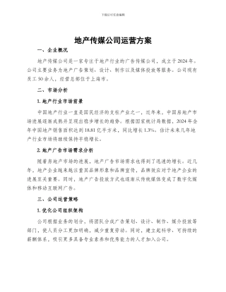 地产传媒公司运营方案