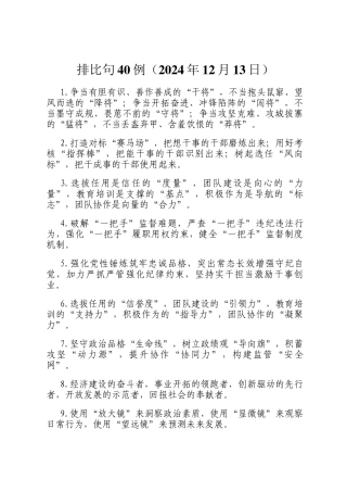 排比句40例（2024年12月13日）