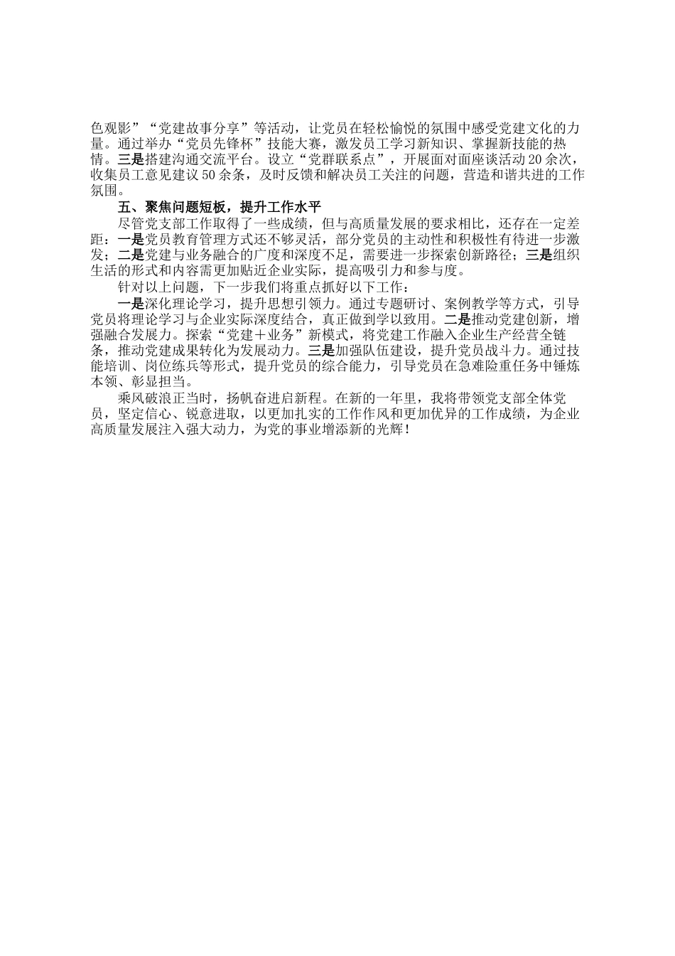 企业2024年党支部书记述职报告_第2页