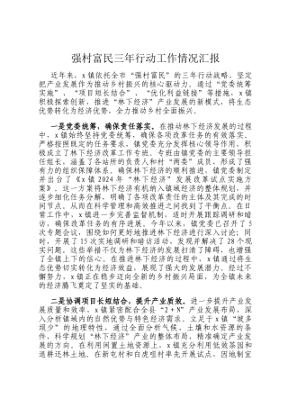 强村富民三年行动工作情况汇报