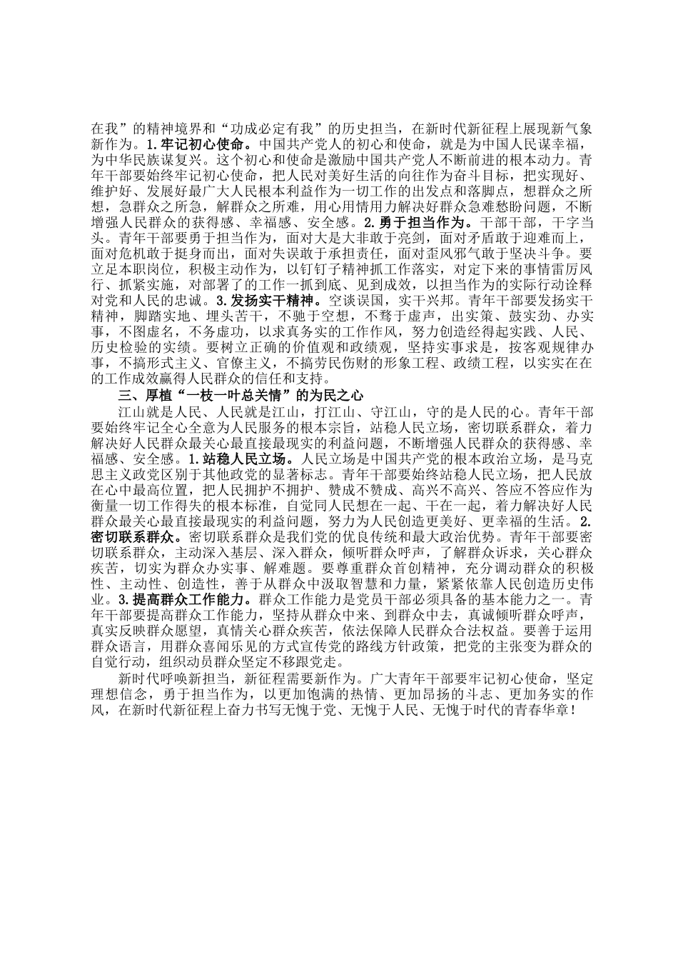 青年干部培训稿：力行三心，践行使命担当_第2页