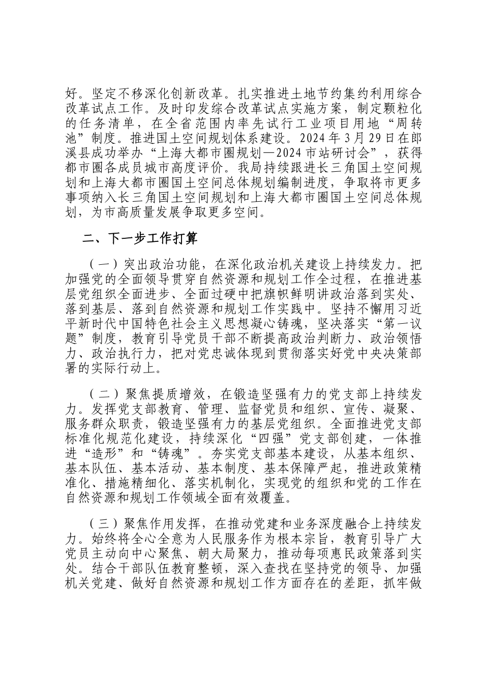 市自然资源和规划局党组2024年推进全面从严治党工作总结_第3页