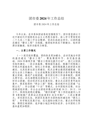 团市委2024年工作总结