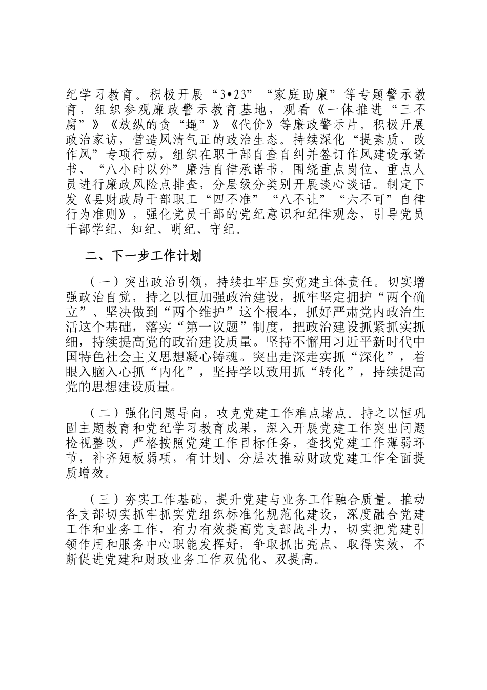 县财政局党组2024年落实全面从严治党主体责任工作情况报告_第3页