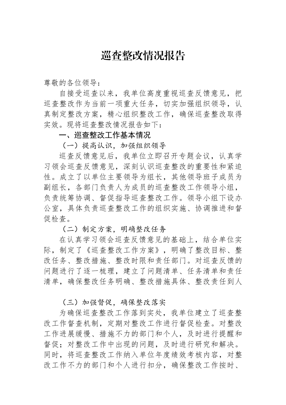 巡查整改情况报告_第1页