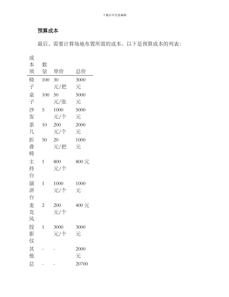 培训场地布置预算方案_第2页
