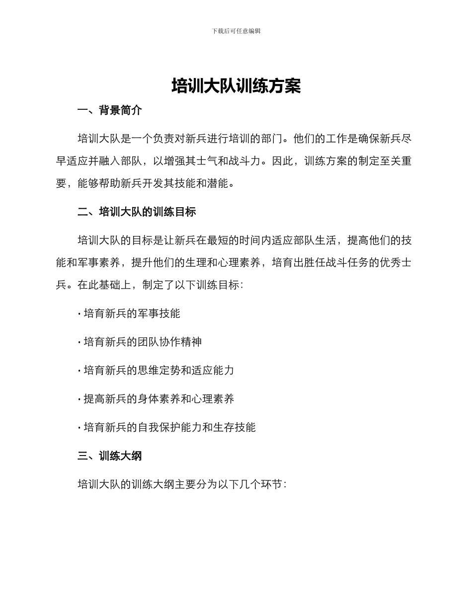 培训大队训练方案_第1页