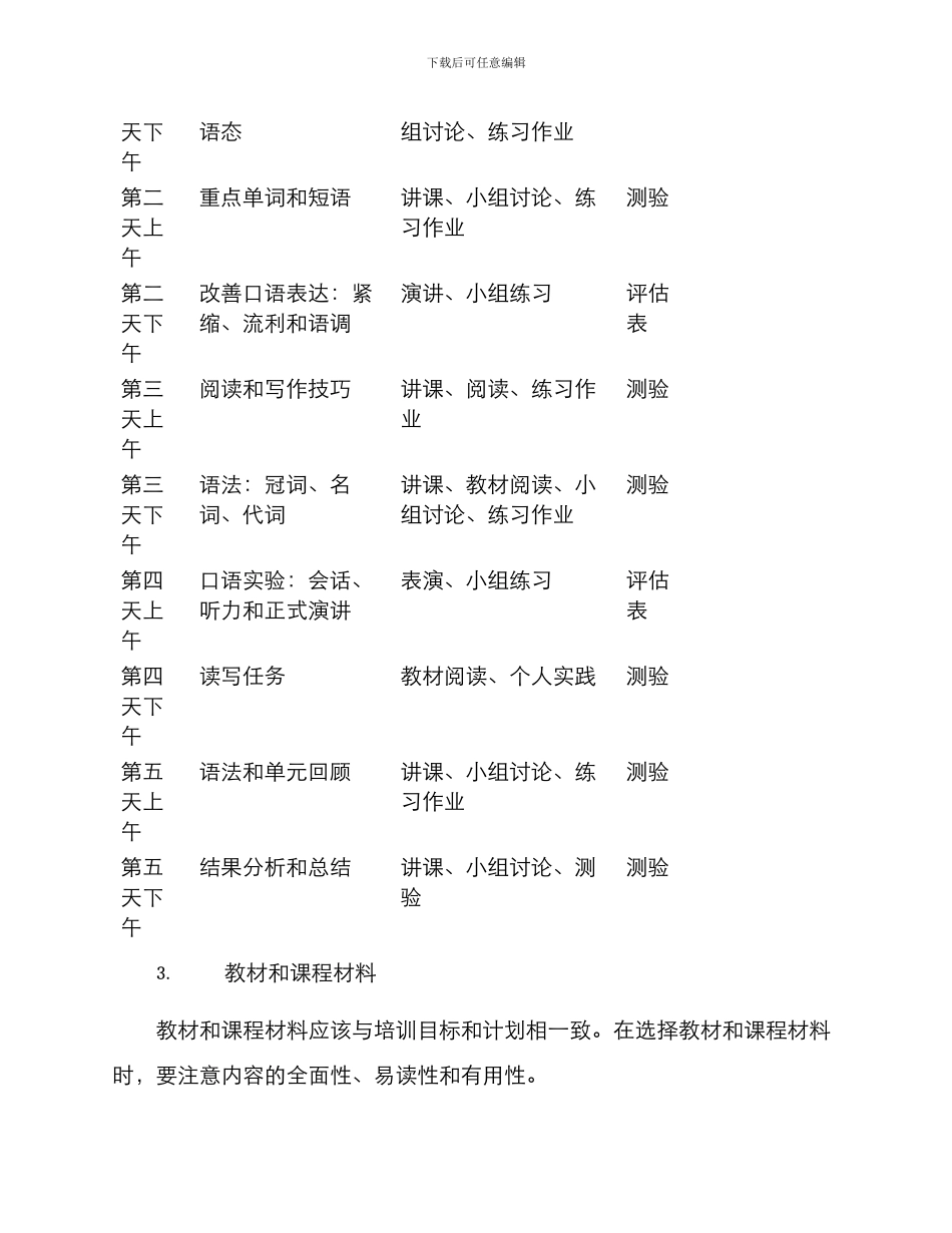 培训方案格式要求_第3页