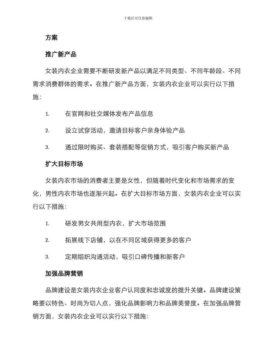 女装内衣运营方案_第2页