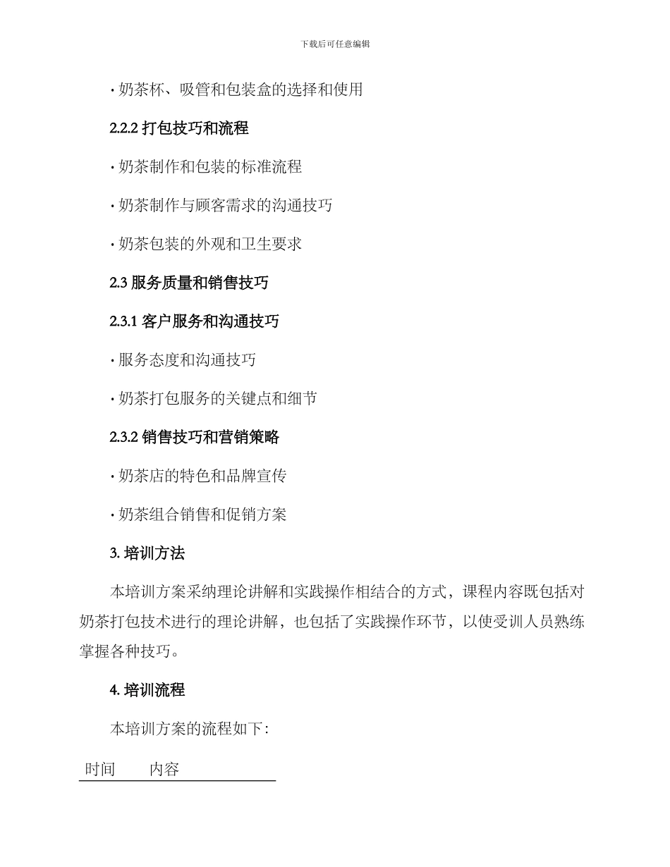 奶茶打包培训方案_第2页