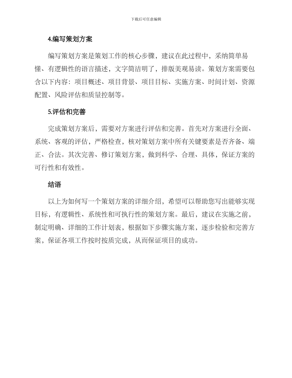 如何写一个策划方案_第2页