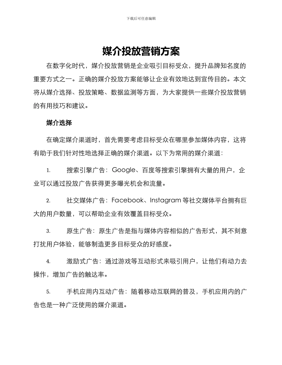媒介投放营销方案_第1页