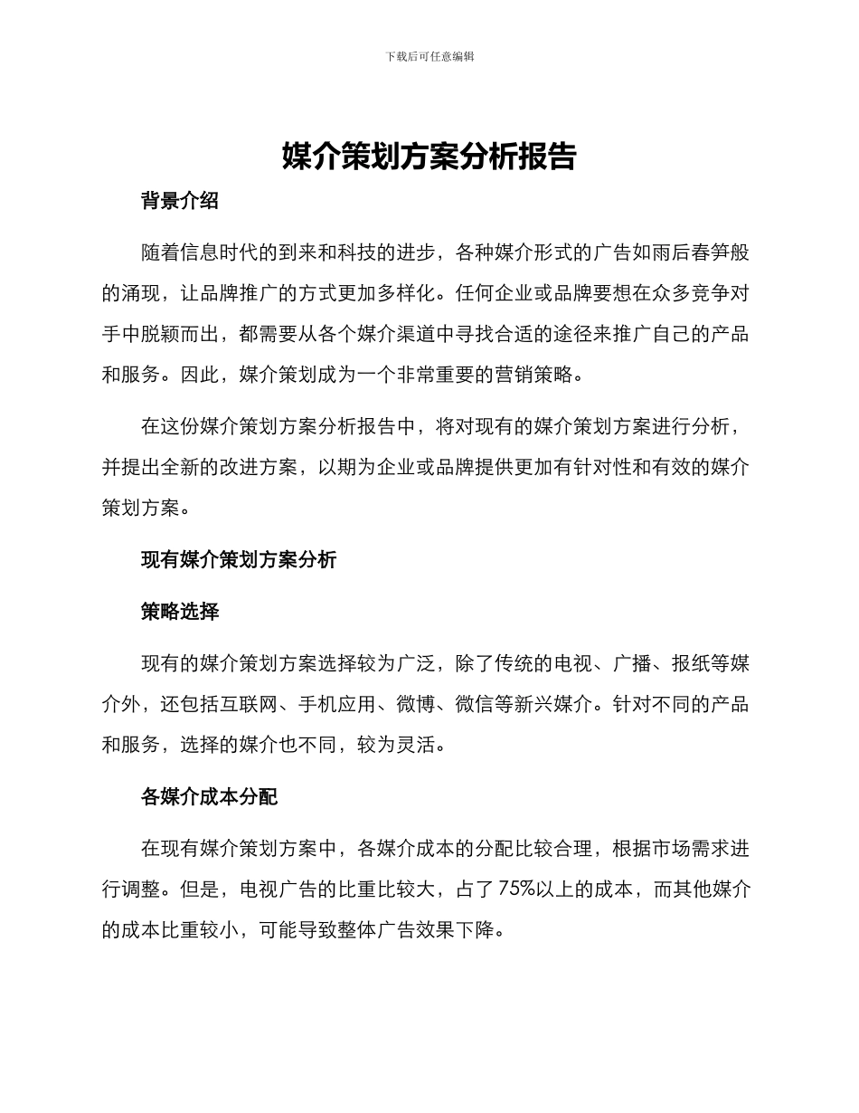 媒介策划方案分析报告_第1页