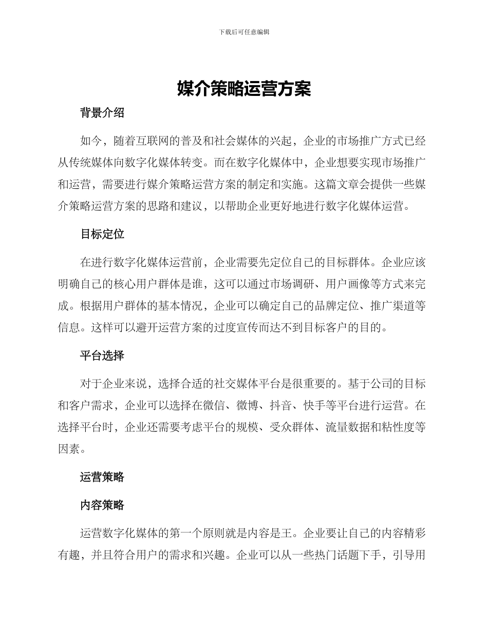 媒介策略运营方案_第1页