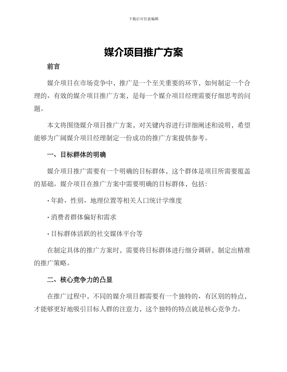 媒介项目推广方案_第1页