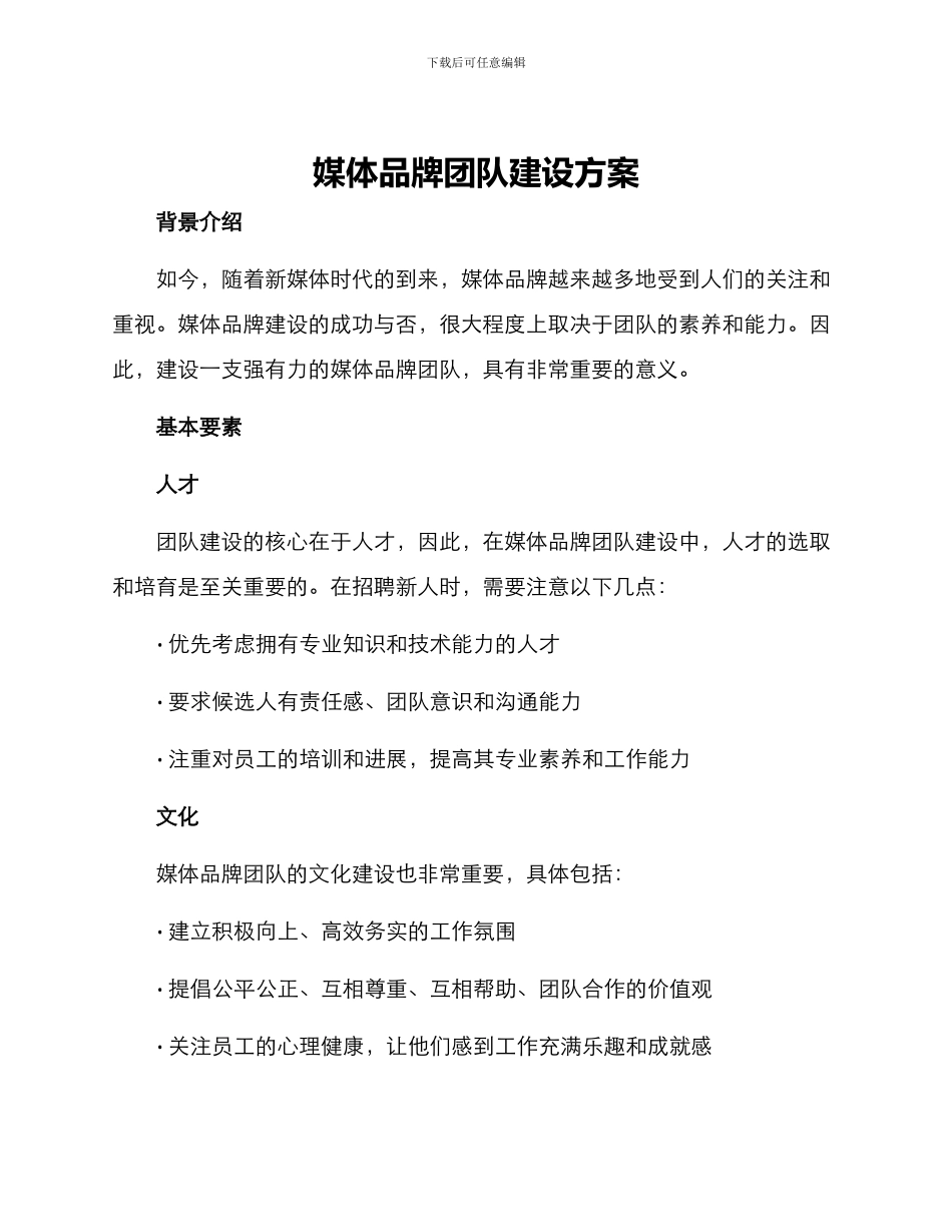 媒体品牌团队建设方案_第1页