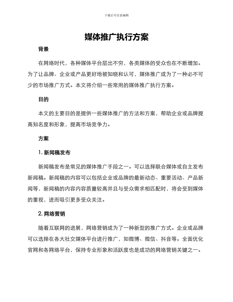 媒体推广执行方案_第1页