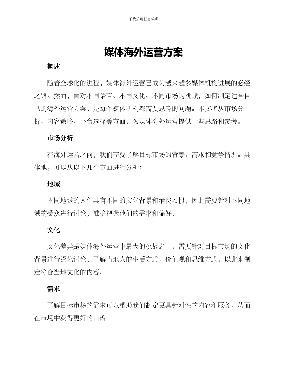 媒体海外运营方案_第1页