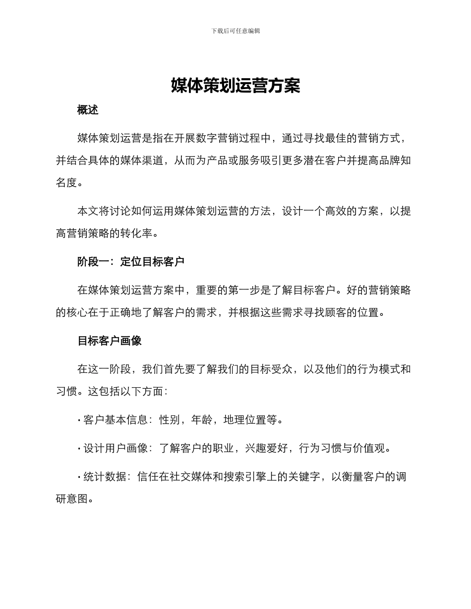 媒体策划运营方案_第1页