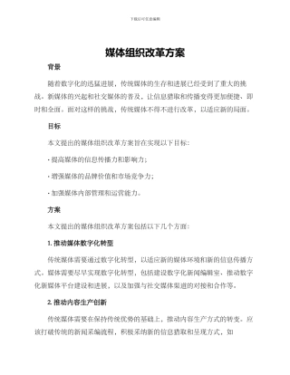 媒体组织改革方案