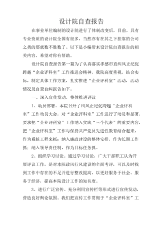设计院自查报告