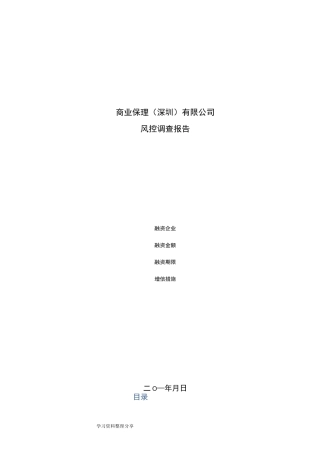 保理风控报告