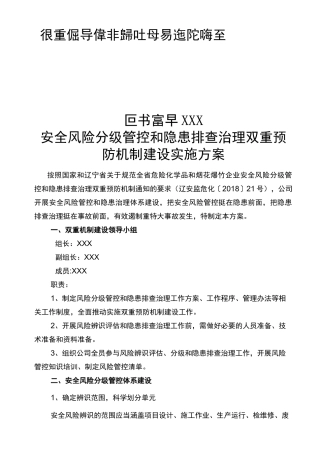 双重机制建设实施方案