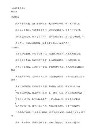 方剂歌诀完整版