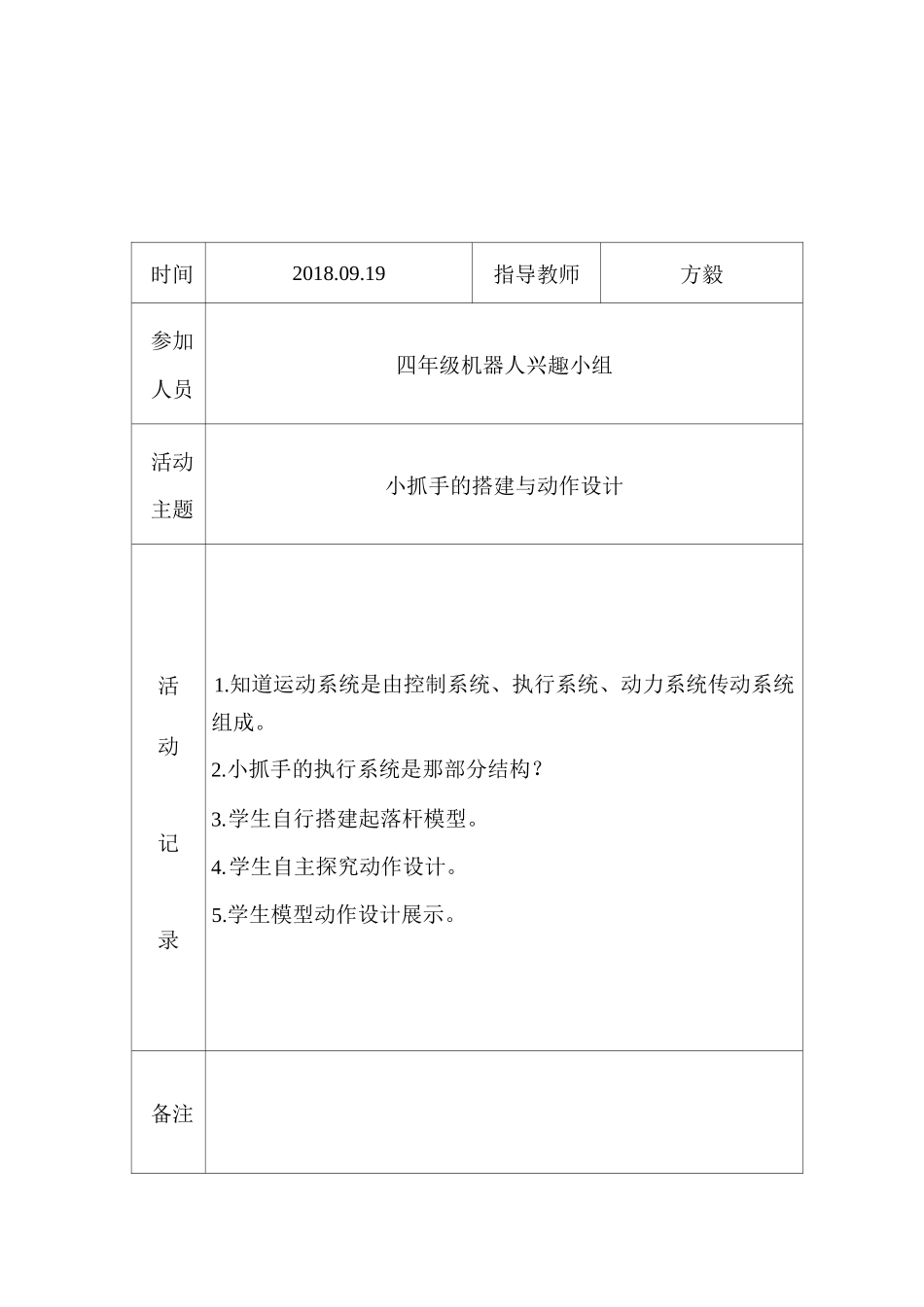 机器人实验活动记录_第2页