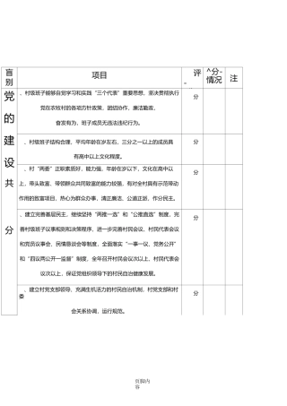 村干部绩效考核表