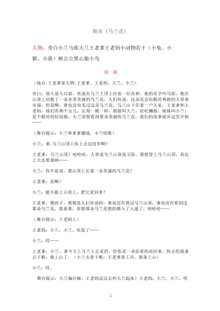 《马兰花》剧本