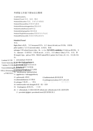 外研版英语九年级下册知识点整合