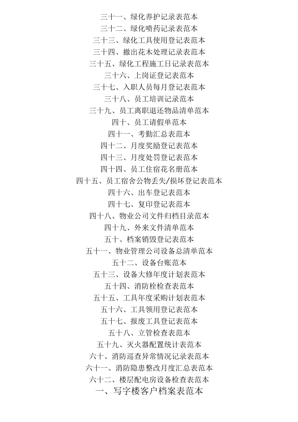 写字楼物业规范化管理制度 _第2页