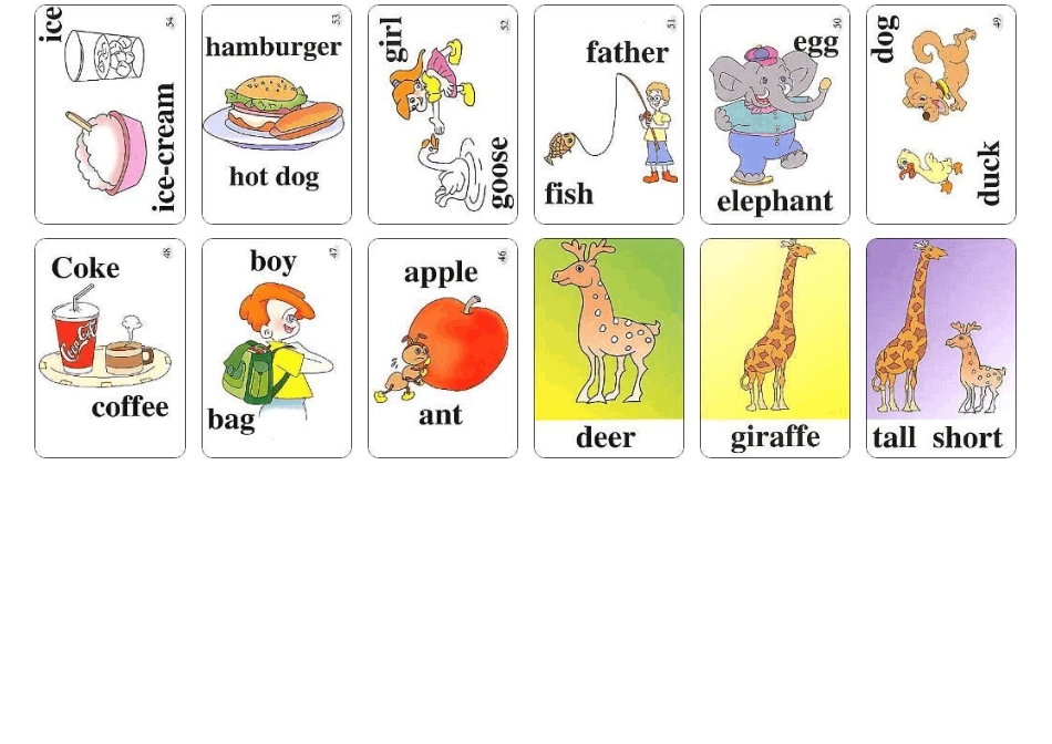 PEP人教版小学英语单词三年级下册卡片彩图_第2页