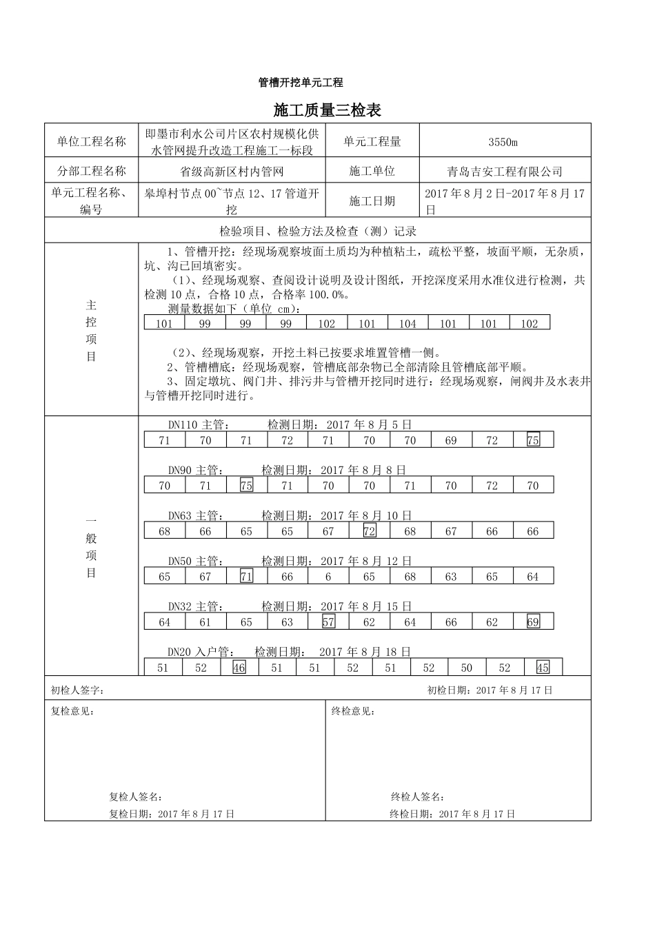 PE管道安装评定资料_第3页