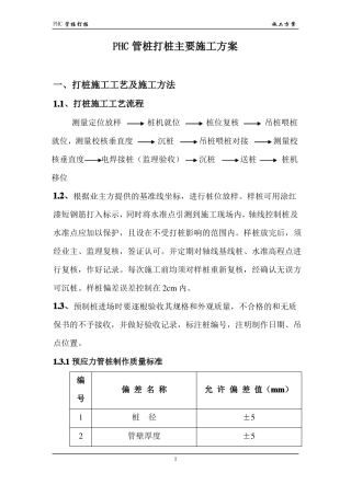 PHC管桩-打桩施工方案