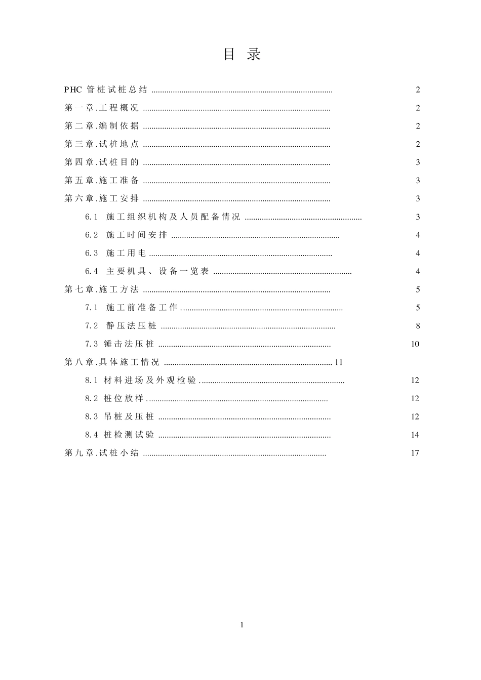 PHC管桩试桩总结资料_第1页