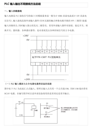 PLC输入输出不同接线方法总结