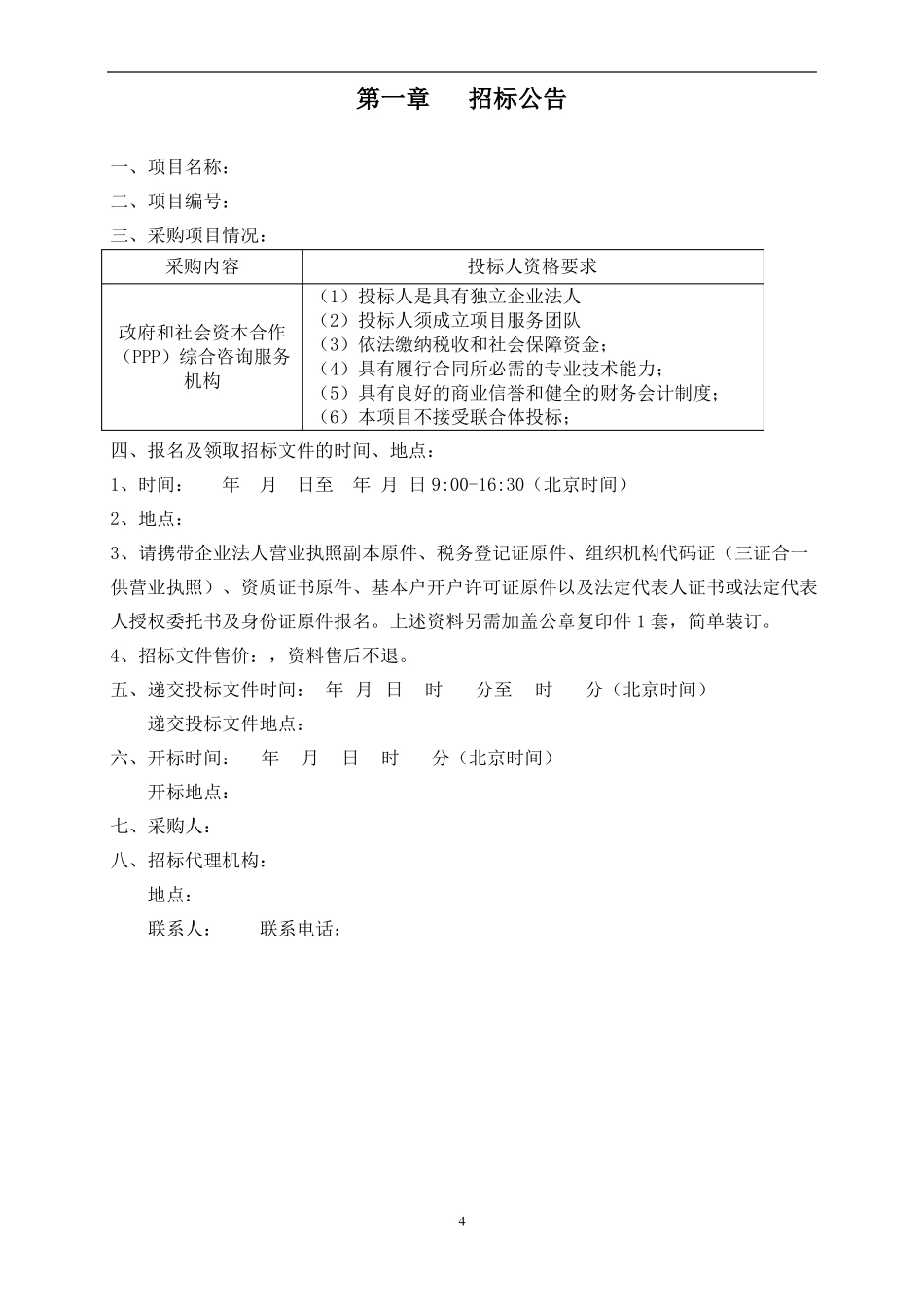 PPP专业咨询机构招标文件_第3页