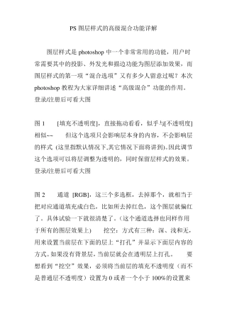 PS图层样式的高级混合功能详解