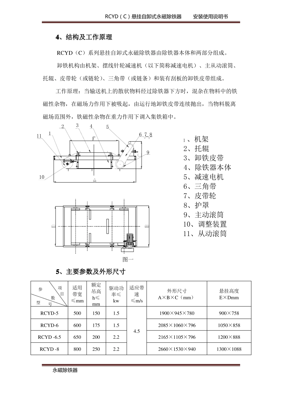 RCYD永磁自卸除铁说明书_第3页