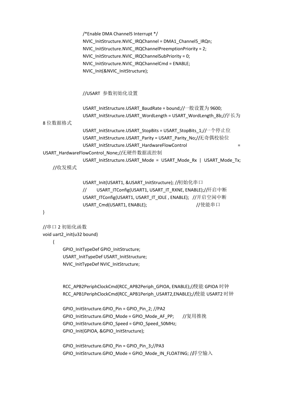 STM32F103多个串口配置DMA程序纯代码版详解_第2页