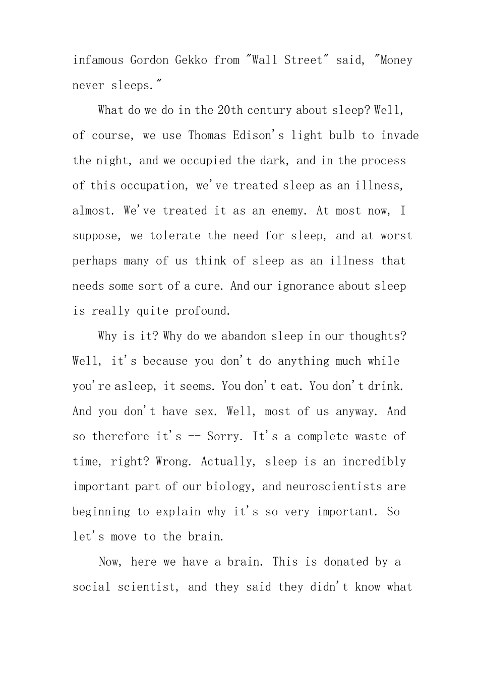 ted演讲稿我们为什么要睡眠英文_第3页