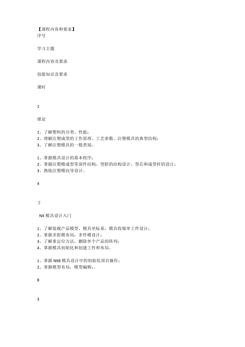 UG模具设计课程标准_第2页