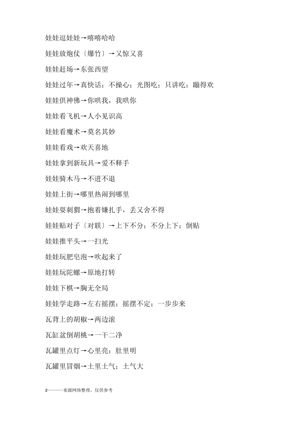 W常用歇后语词典按拼音排名_第2页