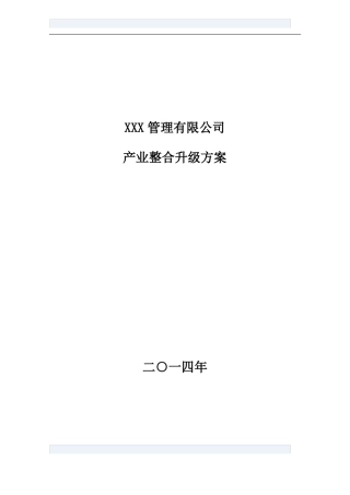 XX公司产业发展整合方案