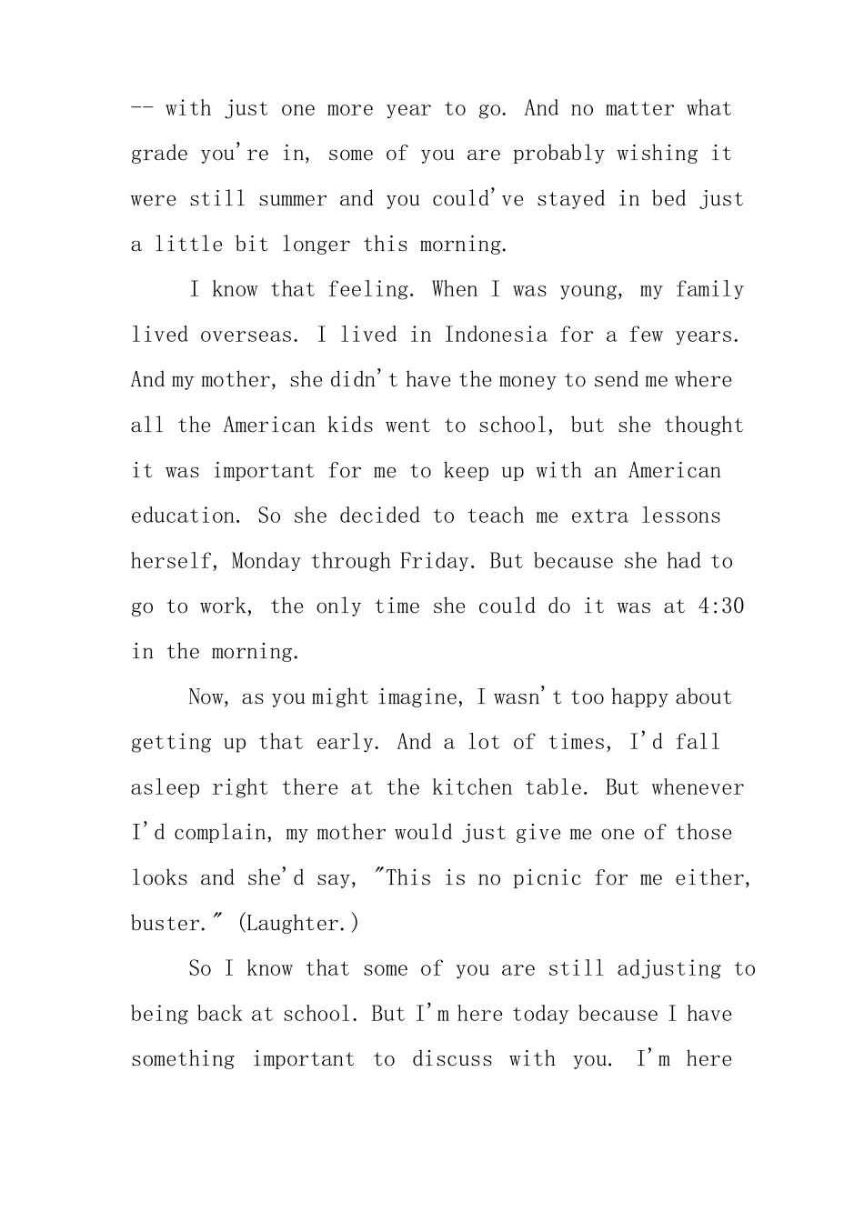 XX奥巴马开学演讲中英文版_第2页