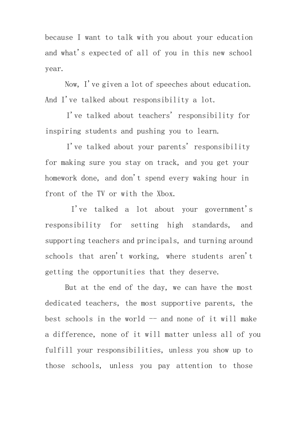 XX奥巴马开学演讲中英文版_第3页