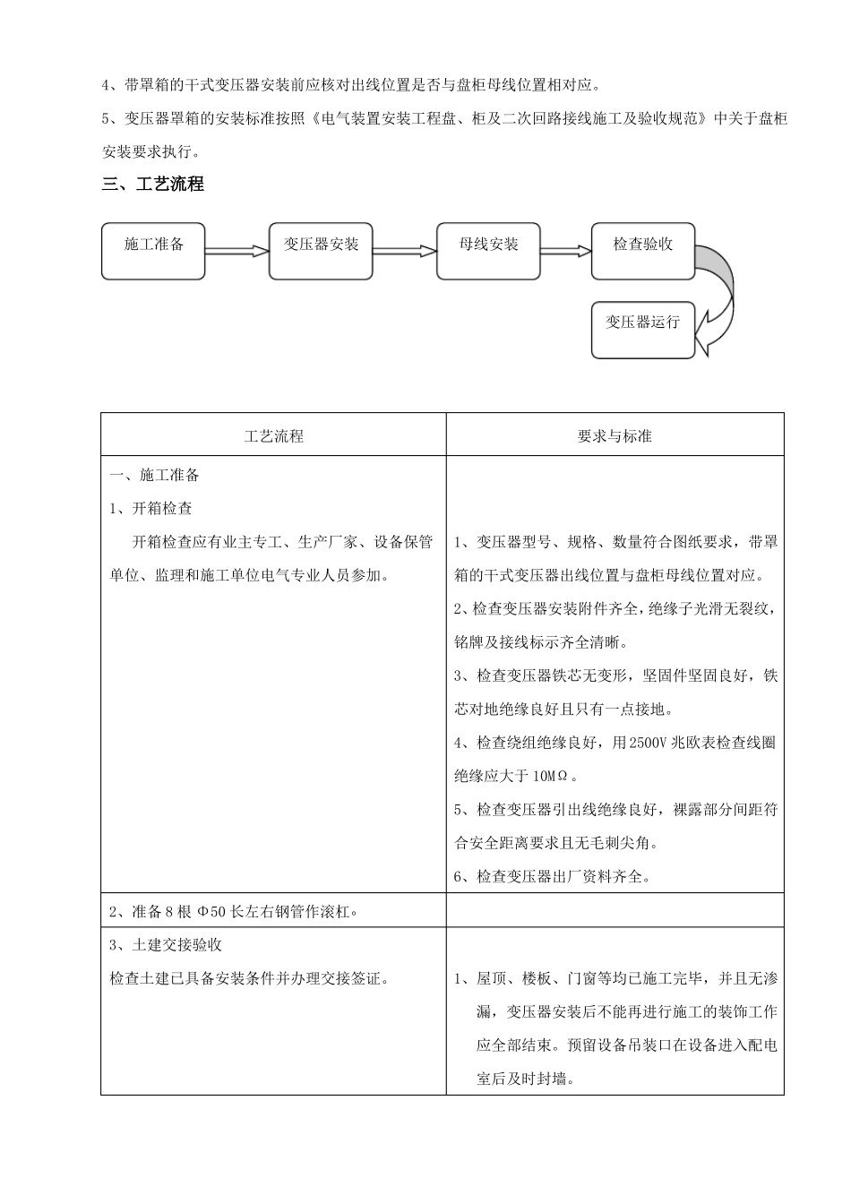 XX干式变压器安装方案施工工艺_第3页