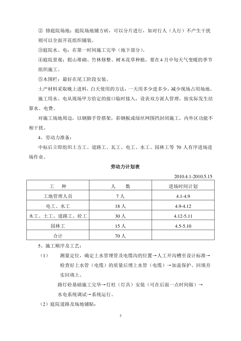 XX庭院工程施工组织设计_第3页
